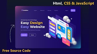 RESPONSIVE UI UX Landing page template Design using HTML CSS JavaScript  Web Design rayencode [upl. by Alyt]