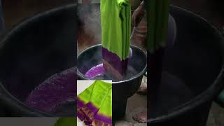 organza silk twodye colourprocess trandingsilk saree twodye colour process shorts tamildye [upl. by Eittel]