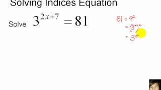 GCE OLevel EMaths Solving Indices Equation [upl. by Minny428]