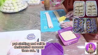 In A Tub Recipe Tikoy Roll And Sapinsapin RollFllingCoatingCuttingArrangement [upl. by Minette]