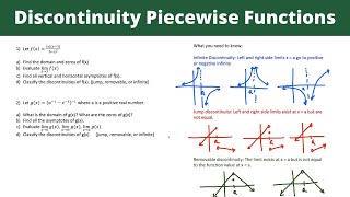 Discontinuity Piecewise Functions  Calculus [upl. by Hodges]