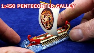 Greek Penteconter 3D 1450 scale  Miniature Ship for Wargames [upl. by Talbert464]