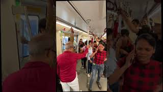 Delhi metro funny prank😂😱wait end😂😂 funny metro comedy viral shortvideo youtubeshorts [upl. by Elyac210]