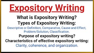 What is Expository writingTypes Purpose and Characteristics of Expository Writing in HindiUrdu [upl. by Willyt144]