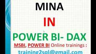 DAX functions  MINA in Power BI  mina in dax  min vs mina in dax [upl. by Mccormick624]