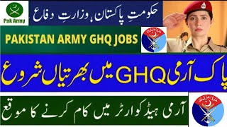 GHQ Jobs 2024  Pak Army GHQ Jobs 2024  Pak Army General HeadQuarter Jobs 2024 Pakistan Jobs Bank [upl. by Rahab]