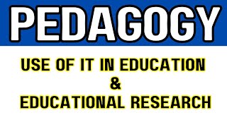 ICT in Education  Use of IT In Education  Educational Research  Pedagogy Preparation BEd Notes [upl. by Ttam]