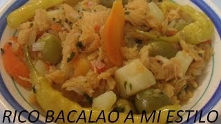 RECETA DE RICO BACALAO A MI ESTILO LOS ANGELES COCINAN [upl. by Nave]