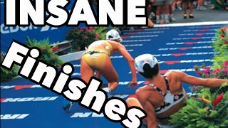 5 Most Insane Triathlon Finishes [upl. by Llenral]