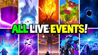 ALL FORTNITE LIVE EVENTS  Chapter 1 Season 1 to Chapter 4 Season OG [upl. by Ciredor]