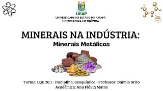 MINERAIS NA INDÚSTRIA MINERAIS METÁLICOS [upl. by Aicire]