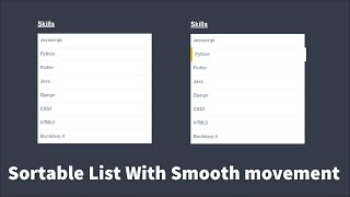 Sortable List With Smooth Move Action Using HTMLCSS And Sortable Js [upl. by Rolfston]