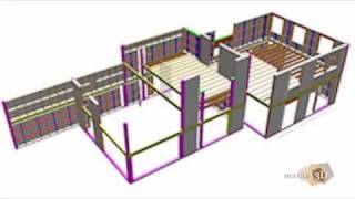 Système constructif pour maisons à ossature bois [upl. by Ydarg]