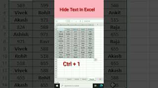 😱Hide text in Excel  Advance Excel 💯 shorts excel shortsfeed tranding viralvideo [upl. by Osswald560]