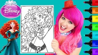 Coloring Brave Merida Disney Princess Coloring Page Prismacolor Paint Markers  KiMMi THE CLOWN [upl. by Kelson]