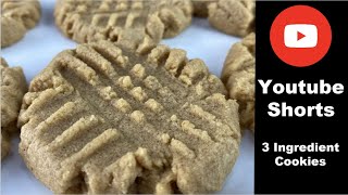 Easy 3 ingredients Peanut Butter Cookies Shorts [upl. by Nilloc]