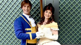 Belle and Prince Adam Meet and Greet at Disneyland Paris  Disneys Beauty and the Beast [upl. by Nospmoht504]