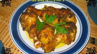 Cuisses de Poulet au four a la marocaine  دجاج في الفرن بالشرمولة المغربية  Rass el hanout [upl. by Lyrak]