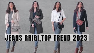 TENDENZE MODA 2024  COME ABBINARE I JEANS GRIGI [upl. by Waddell]