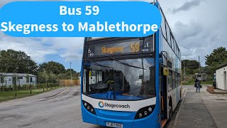 Mablethorpe  Skegness Bus 59 from Skegness Interchange to Mablethorpe July 2023 [upl. by Llenej]