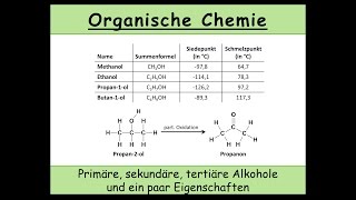 primäre sekundäre tertiäre Alkohole und ein paar Eigenschaften von Alkoholen 27 [upl. by Wesley]