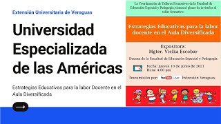 Estrategias Educativas para la labor docente en el Aula Diversificada [upl. by Idnek]