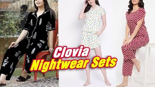 Clovia Nightwear Sets  Clovia Night Suit Haul [upl. by Dreda592]