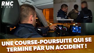 Une coursepoursuite qui se termine par un accident [upl. by Ehav]