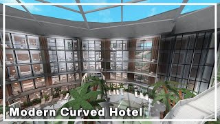 MODERN CURVED HOTEL Speed Build  BLOXBURG ROBLOX  ROBUILDS [upl. by Reniar10]