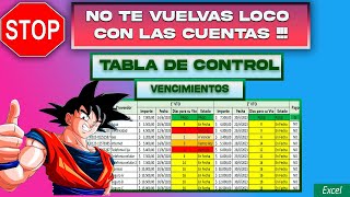 Como hacer un Tabla de Vencimientos en Excel  Control y Alertas de las Facturas a pagar [upl. by Navonod]