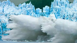 Huge glacier calving and danger glacier waves compilation 2k18 23 [upl. by Seftton699]