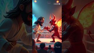 Jesus fight devil 👹 shorts jesus devil edit AiWorldr5e [upl. by Arratahs]