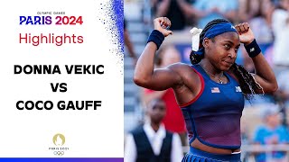 Donna Vekic vs Coco Gauff HIGHLIGHTS  Olympics Paris 2024 [upl. by Ylurt]