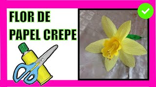 Cómo Hacer una Flor de Narciso con Papel Crepe Narcissus made with crepe paper [upl. by Allemaj]