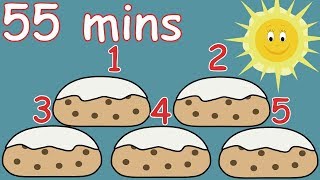 5 Currant Buns in a Bakers Shop And lots more Nursery Rhymes 55 minutes [upl. by Elleinad]