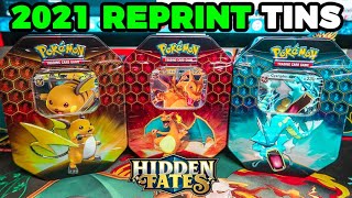 Opening Pokemon Hidden Fates 2021 RESTOCK Tins [upl. by Cassi]