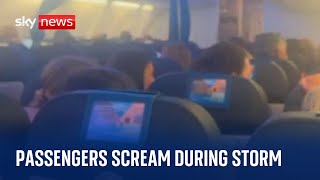 Passengers scream and cry as flight battered by powerful storm [upl. by Anirbed]