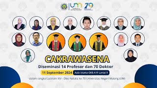 DIES NATALIS 70 UM  CAKRAWASENA DISEMINASI PROFESSOR DAN DOKTOR [upl. by Jeralee]