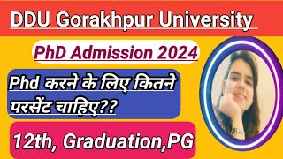 Phd karne ke liye kitne marks percentage chahiye  Phd ke liye Qualificationdduphdadmission2024 [upl. by Emelun182]