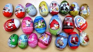 21 Surprise Eggs Kinder Surprise Cars 2 Angry Birds Disney Barbie Spiderman [upl. by Yentrac]