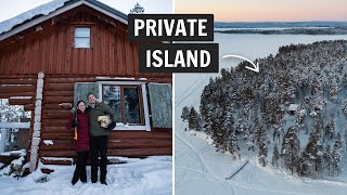 We stayed on an offgrid PRIVATE ISLAND in Finland in the winter [upl. by Ara349]