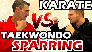 Karate VS Taekwondo Sparring 3rd Dan Kempo V 4th Dan TKD World [upl. by Fried903]