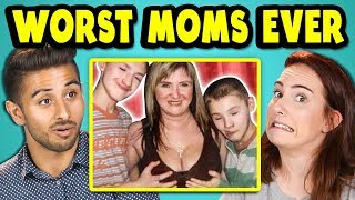 10 WORST MOMS EVER PHOTOS w Adults React [upl. by Anavoig]