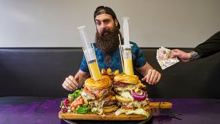 YOU WIN £100 CASH IF YOU FINISH THIS BURGER CHALLENGE QUICK ENOUGH  BeardMeatsFood [upl. by Grimbald509]