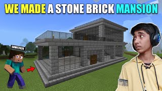 WE BUILD A BIG STONE BRICK MANSION IN MINECRAFT  WARLOCK SMP DAY 3 [upl. by Moody]