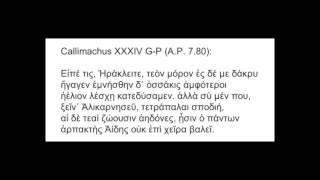 Callimachus 2 in reconstructed ancient Greek pronunciation [upl. by Jeromy]