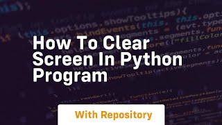 how to clear screen in python program [upl. by Ahsiuqat]