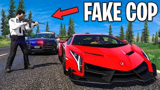 Stealing Cars as Fake Cop on GTA 5 RP [upl. by Eshelman]