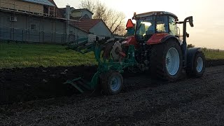 Steyr Multi 4120 oranje 2021 plowing 2021 [upl. by Chansoo]