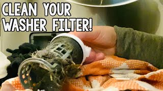 Samsung Front Load Washer  Cleaning the debris filter [upl. by Ahsiekam]